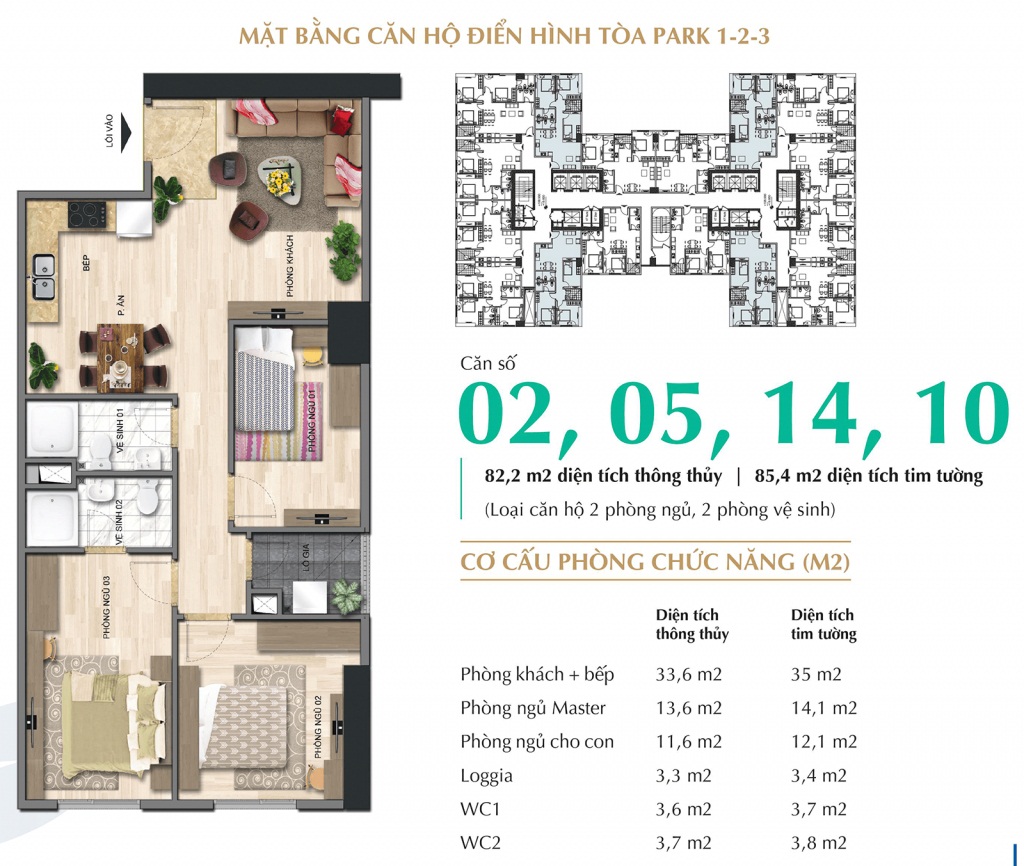 Mặt bằng căn hộ park 02