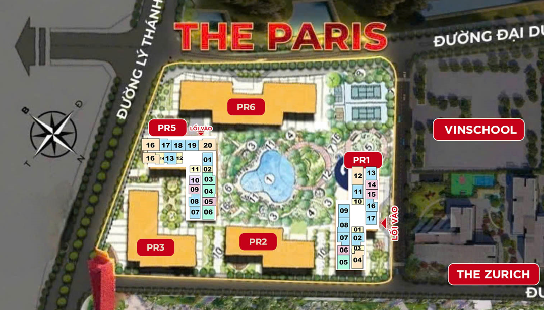 Mặt bằng the Paris